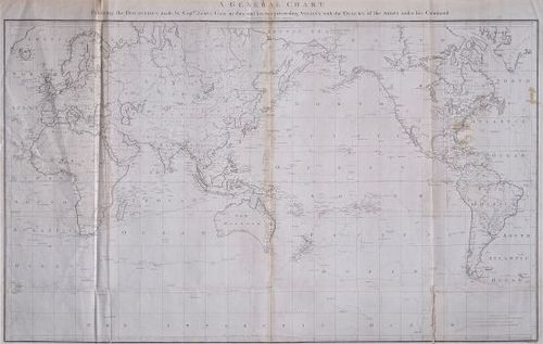 Map of Cook Voyages 1784