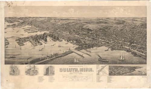 E66 - Perspective Map of Duluth Minnesota - 1893