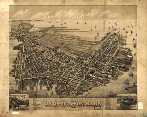 E70 - View of East Boston Massachusetts by OH Bailey and Co in 1879