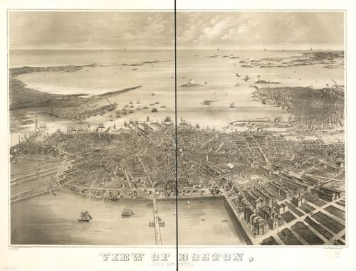 E70 - View of Boston by F Fuchs in July 4th 1870