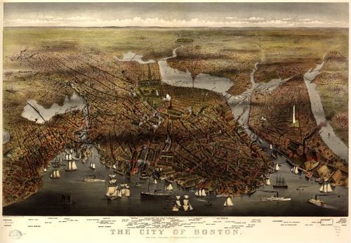 E70 - The City of Boston by Currier and Ives in 1873