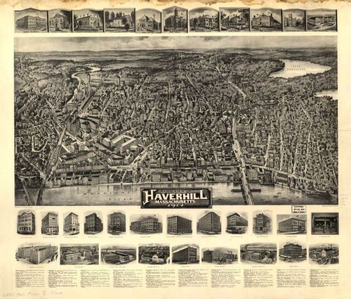 E70 - Aero view of Haverhill Massachusetts by Fowler and Downs in 1914
