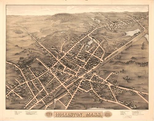 E70 - View of Holliston Massachusett by D Bremner Co in 1878