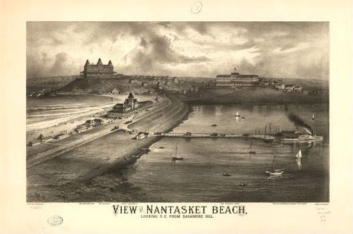 E70 - View of Nantasket Beach Looking SE from Sagamore Hill by Richard P Mallory in 1879