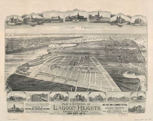 E70 - Plat and Environs of Lagoon Heights Cottage City Massachusetts - 1880