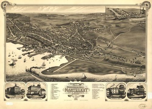 E70 - Birds Eye View of the Town of Nantucket in the State of Massachusetts - 1881