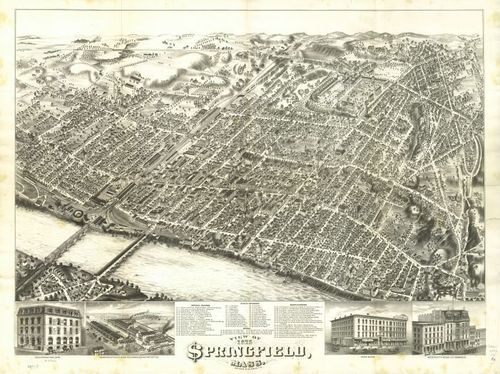 E70 - View of Springfield Massachusetts - 1875