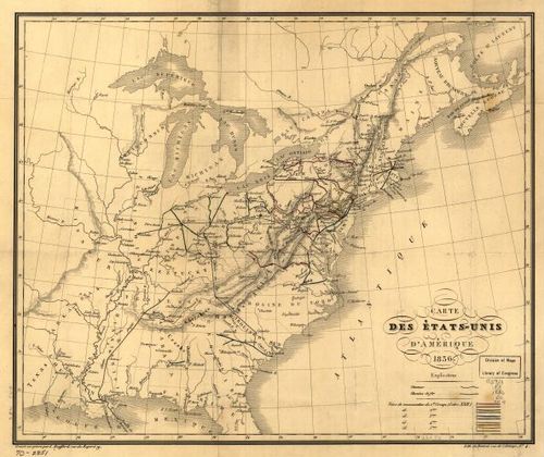 E72 - Carte des Etats-unis D Amerique - L Bouffard - 1836