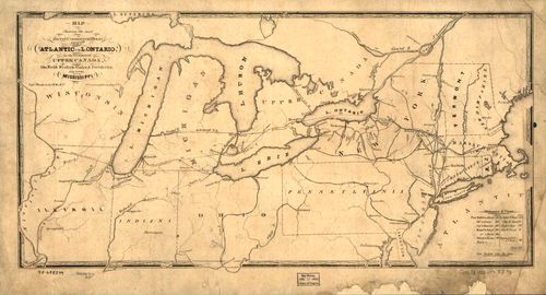 E72 - Railroad Map Showing the Most Direct Commercial Route Northeastern States - John Price - 1836