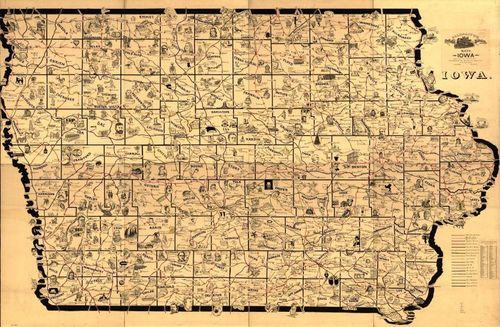 E72 - Galbraiths Railway Mail Service Maps Iowa -  Frank H Galbraith - 1897