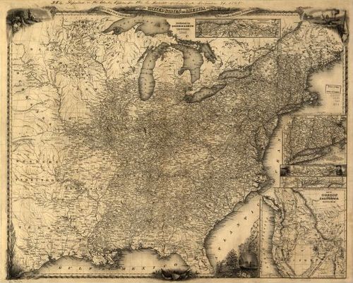 E72 - Map of Oregon Northern California - Sherman and Smith - 1846