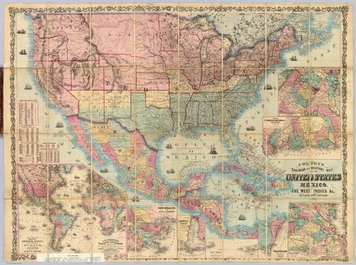 E73 - Coltons Railroad and Military Map United States - GW and CB Colton - 1862