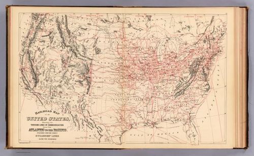 E73 - Railroad Map US - Samuel Augustus Mitchell - 1890
