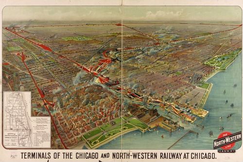 E74 - Terminals of the Chicago and North-Western Railway at Chicago - Geo H Walker and Co - 1902
