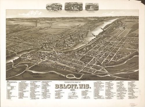 E78 - Perspective Map of Beloit Wisconsin - American Publishing Co - 1890