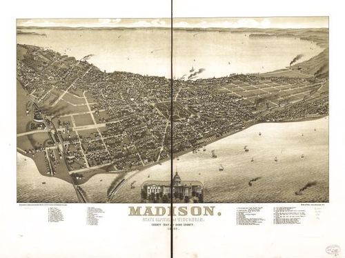 E78 - Madison State Capital of Wisconsin County Seat of Dane County - Beck and Pauli - 1885