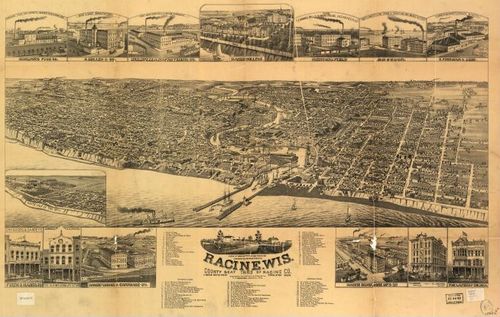 E78 - Racine Wisconsin County Seat of Racine Co - JJ Stoner - 1883