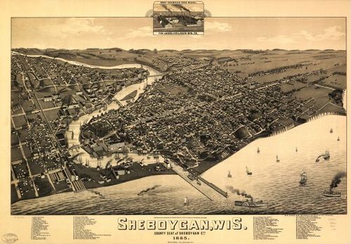 E78 - Sheboygan Wisconsin County Seat of Sheboygan City - Henry Wellge - 1885