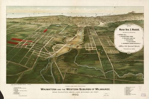 E78 - Wauwatosa and the Western Suburbs of Milwaukee - Marr and Richards Engraving Co - 1892