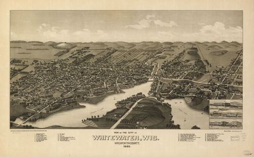 E78 - View of the City of Whitewater Wisconsin Walworth County - Beck and Pauli - 1855