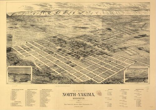 E79 - View of the City of North Yakima Washington - Spike and Arnold Map Publishing Co - 1889