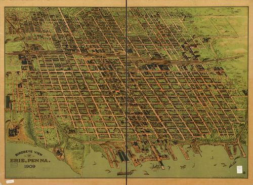 E80 - Birds-eye view of Erie Penna - 1909