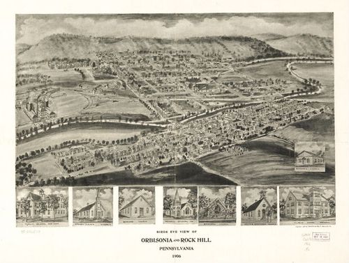E80 - Birds eye view of Orbisonia and Rock Hill Pennsylvania - 1906