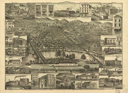 E80 - Topographic view of the city of Reading Pennsylvania - 1881