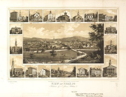 E80 - View of York Pennsylvania - 1852