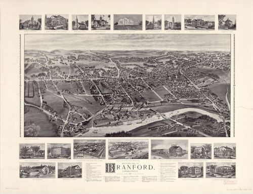 E92 - Birds-eye view of Branford Connecticut