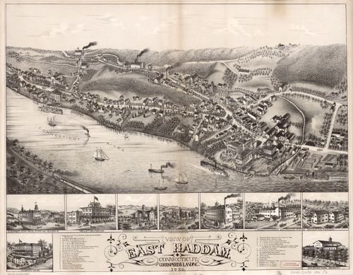 E92 - View of East Haddam Connecticut and Goodspeeds Landing - 1880