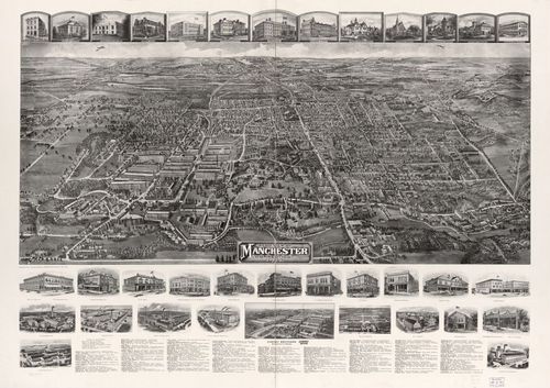 E92 - Aero view of Manchester Connecticut  - 1914