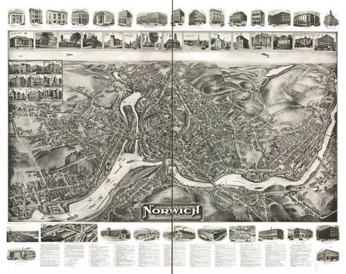 E92 - Aero view of Norwich Connecticut - 1912