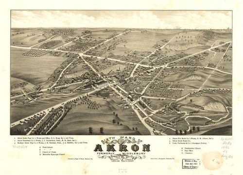 E93 - Sixth ward of Akron formerly Middlebury Summit Co Ohio - 1882