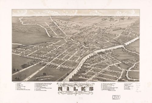 E93 - Panoramic view of the city of Niles Trumbull Co Ohio - 1882