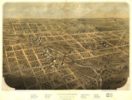E94 - Birds eye view of the city of Albion Calhoun Co Michigan