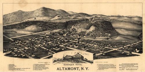 E95 - View of Kushaqua Hotel Altamont New York - 1890