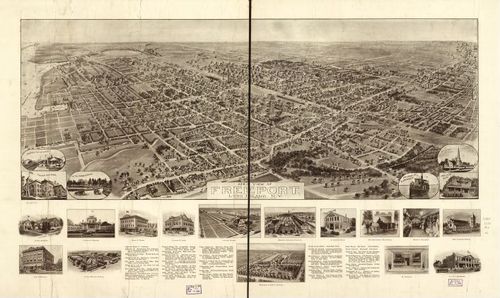 E95 - Aero view of Freeport Long Island New York - 1909