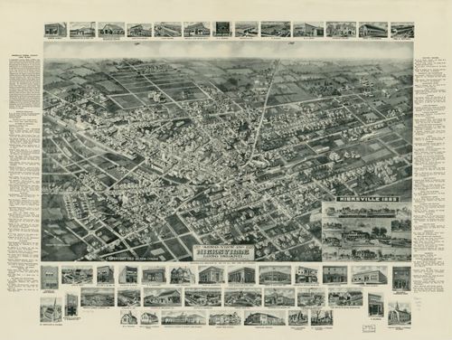E95 - Aero-view of Hicksville Long Island Nassau County New York - 1925
