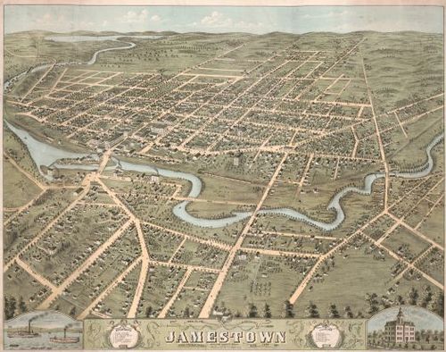 E95 - Birds eye view of the city of Jamestown Chautauqua County New York - 1871  