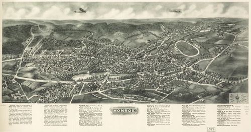 E95 - Aero-view of Monroe New York - 1923