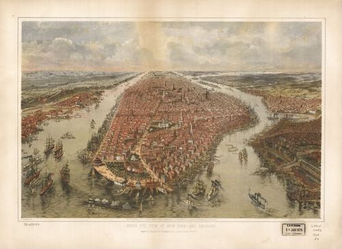 E95 - Birds eye view of New York and environs - 1865