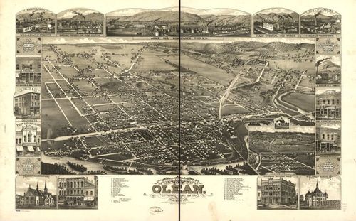 E95 - Birds eye view of Olean Cattaraugus County New York - 1882