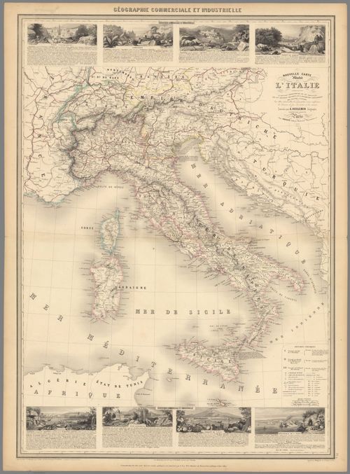 E98 - Pl. 9. Nouvelle Carte Illustree de l'Italie