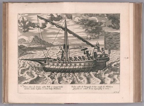 E99 - View: Navire de Portugais & de Malabares.