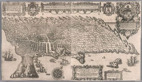 E99 - Book Map: La Ville d'Angra en l'Isle de Tercere.