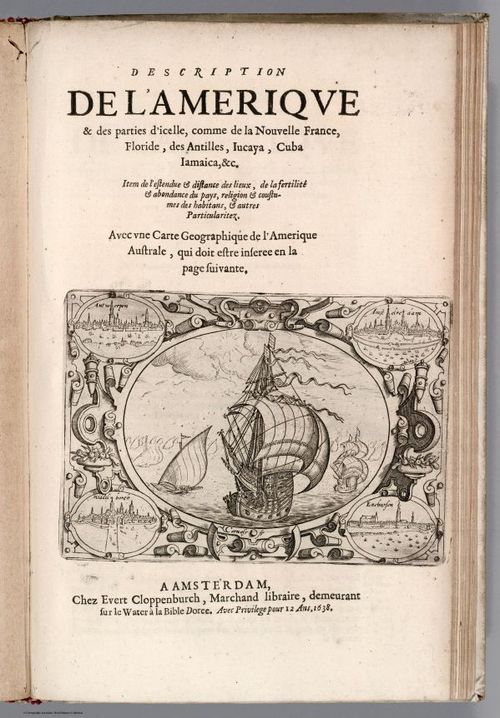 E99 - Section Title Page: Description de L'Amerique ... Nouvelle France, Floride, des Antilles ...Cuba, Jamaica, &c.