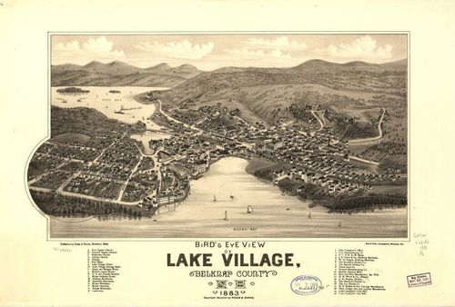 E104 - Birds eye view of Lake Village Belknap County New Hampshire - 1883