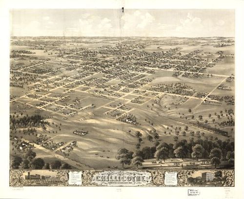 E107 - Birds eye view of the city of Chillicothe Livingston Co Missouri - 1869