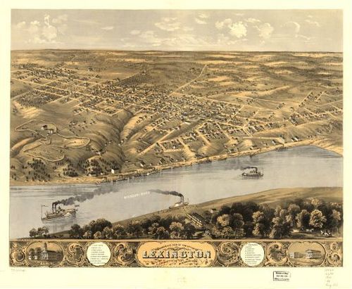E107 - Birds eye view of the city of Lexington Lafayette Co Missouri  - 1869